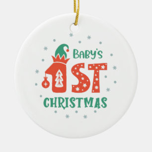 Barnets första jul  julgransprydnad keramik