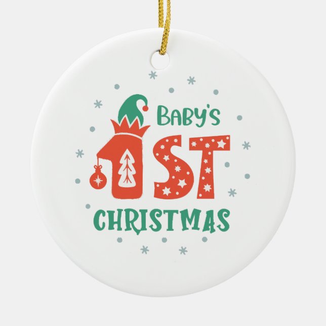 Barnets första jul  julgransprydnad keramik (Framsidan)