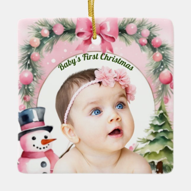 Barnets första jul julgransprydnad keramik (Framsida)