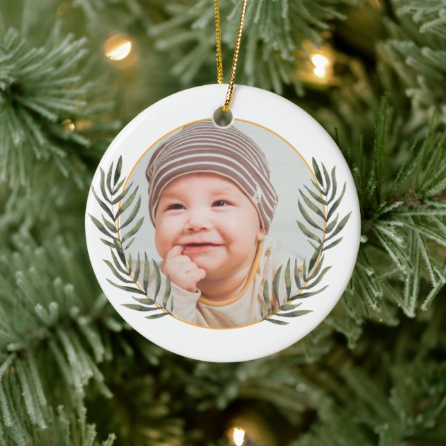 Barnets första jul   julgransprydnad keramik (Träd)