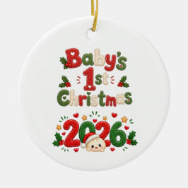 Barnets första jul julgransprydnad keramik