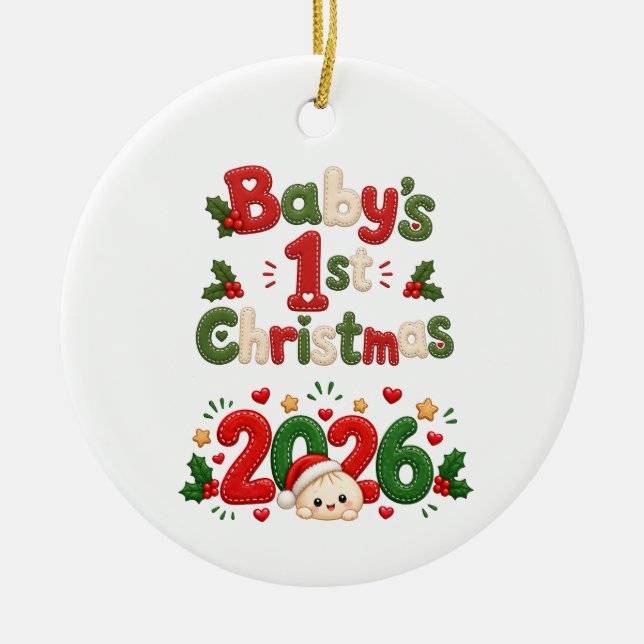 Barnets första jul julgransprydnad keramik (Framsidan)