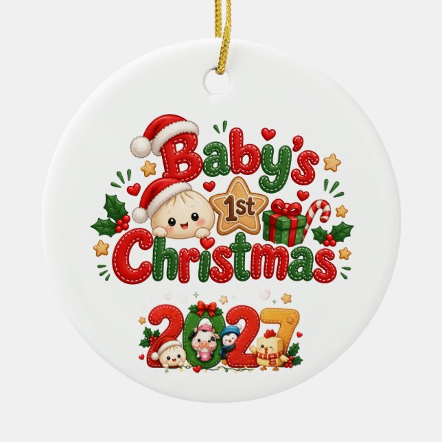 Barnets första jul julgransprydnad keramik (Framsidan)