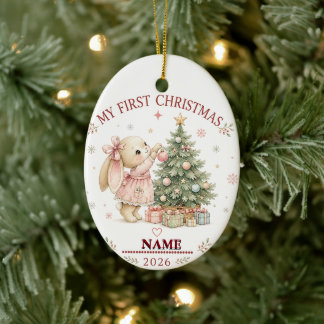 Barnets första jul MONOGRAM FOTO ORNAMENT