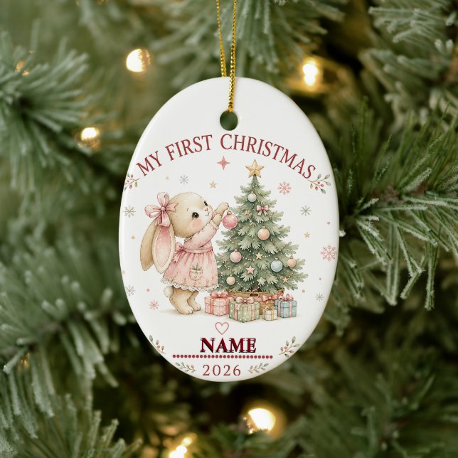 Barnets första jul MONOGRAM FOTO ORNAMENT (Träd)