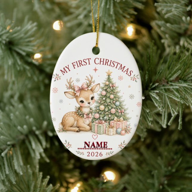 Barnets första jul MONOGRAM FOTO ORNAMENT (Träd)