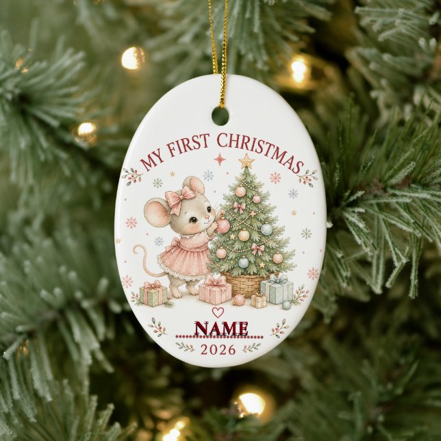 Barnets första jul MONOGRAM FOTO ORNAMENT (Träd)