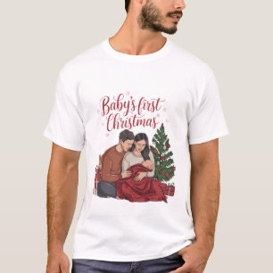 Barnets första jul Ny babyhelg Par T Shirt