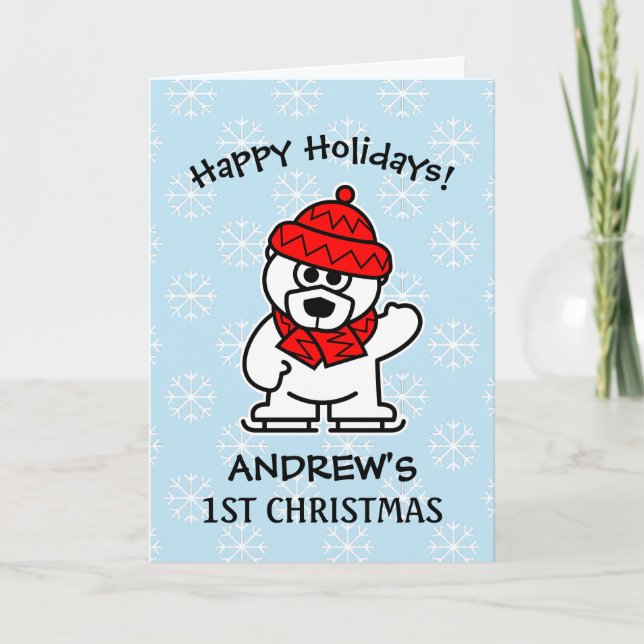 Barnets första jul personlig söt högtid helgkort (Framsida)
