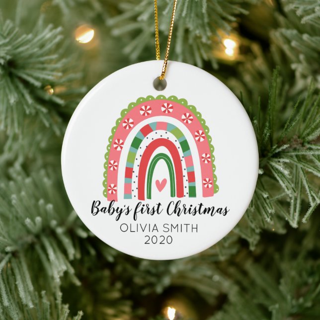 Barnets första jul regnbåge prydnad julgransprydnad keramik (Träd)