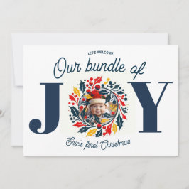 Barnets första jul trefärgad krans julkort