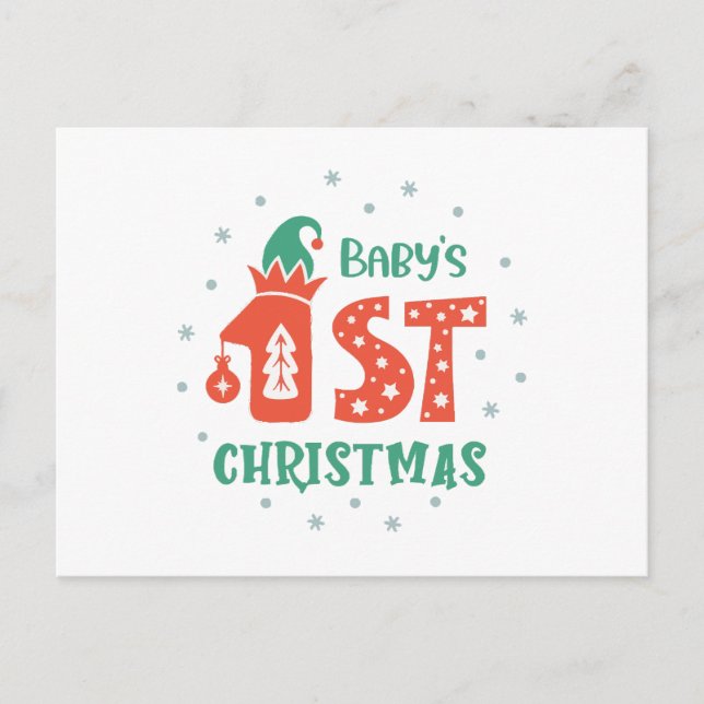 Barnets första jul  vykort (Framsida)