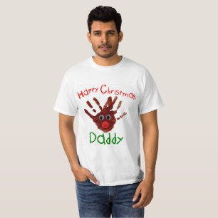 Barnets julhandavtryck t-shirt Rudolph (återinsat