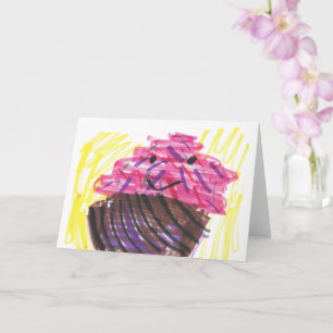 Barnets konst söta cupcakes kort
