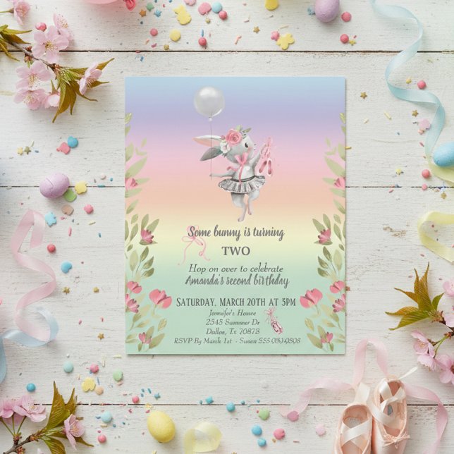 Barnets lilla Påsk Ballerina Birthday Invit (Skapare uppladdad)
