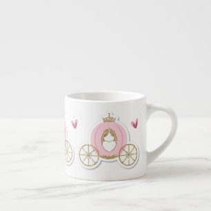 Barnets Mugg - Princess Carriage Glitter Hearts Espressomugg