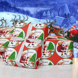 Barnets NAMN från Jultomten Cute Julgran Presentpapper