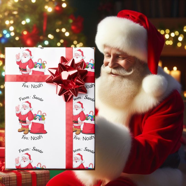 Barnets NAMN från Jultomten Klassisk jul Presentpapper (Skapare uppladdad)