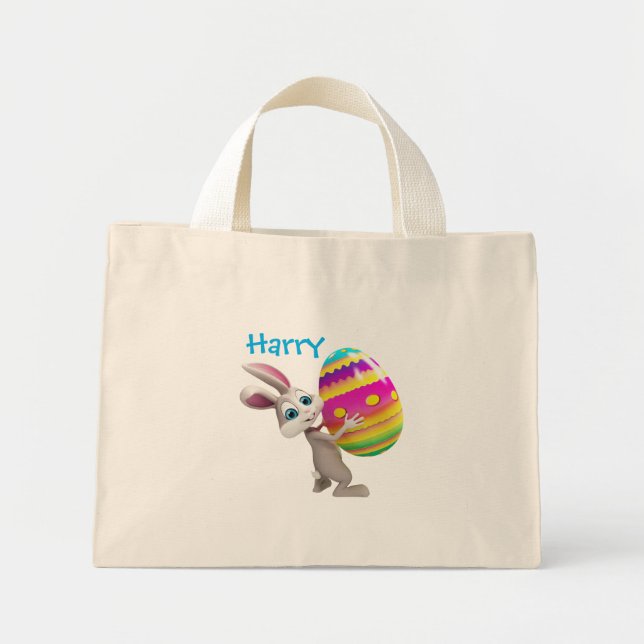 Barnets Påsk Hunt Tote Bag - Påskhare Mini Tygkasse (Framsidan)