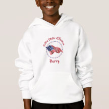 Barnets patriot, USA flagga, med Namn,