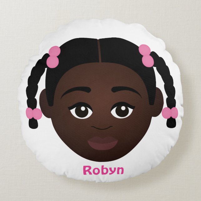 Barnets Personlig #NaturalHair Rund Kudde (Framsidan)