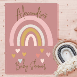 Barnets regnbåge Hearts Soft Rosa Inbjudningar