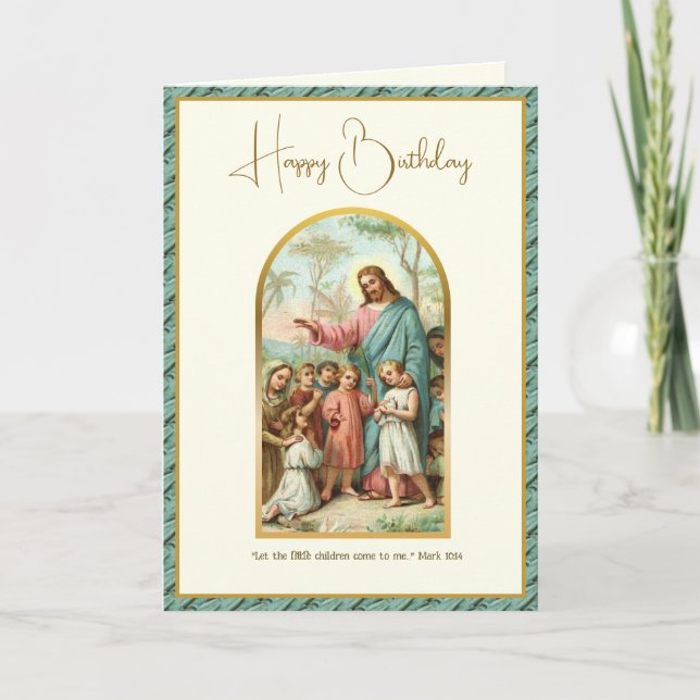 Barnets religiösa födelsedag Jesus skrift  Kort (Framsida)