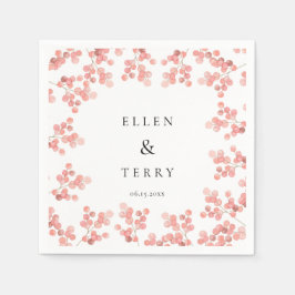 Barnets Rosa blommigt bröllop Pappersservett