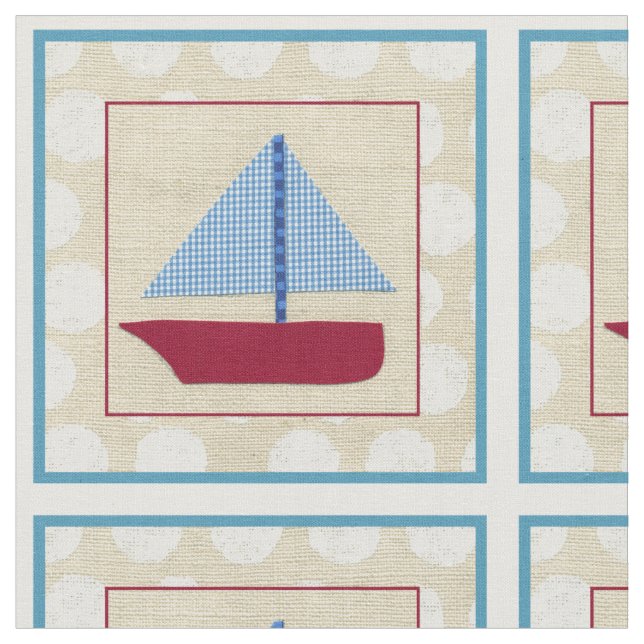 Barnets segelbåt av Chariklia Zarris Tyg (Närbild)