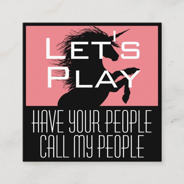 Barnets speldatum - Unicorn Fyrkantigt Visitkort (Framsida)