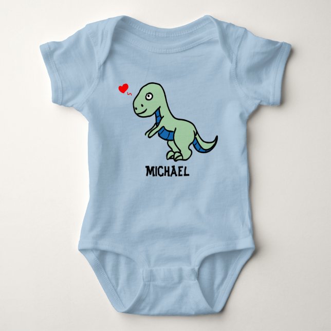 Barnets Teckning i en T-Rex Baby-dräkt T Shirt (Framsida)