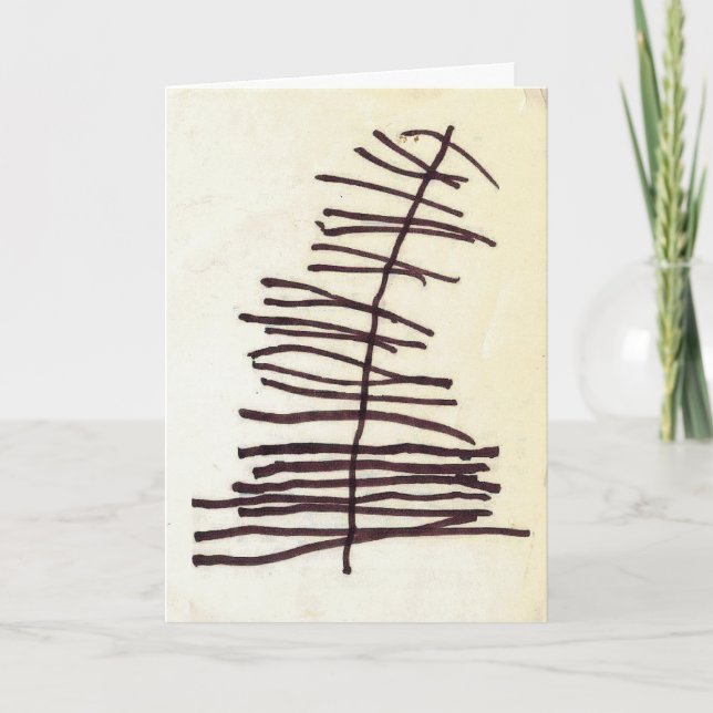 Barnets teckning Julgran - gratulationskort Helgkort (Framsida)