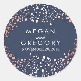 Barnets utandning Bröllop i Ro och Guld Runt Klistermärke