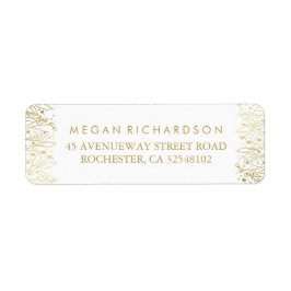 Barnets utandning Guld Foil Bröllop Returadress Etikett