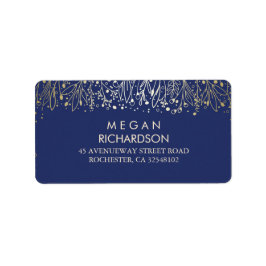 Barnets utandning Guld och marinens Blommigtar Brö Adressetikett