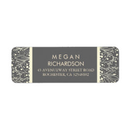 Barnets utandning Guld Ram Blommigt Bröllop Returadress Etikett