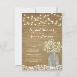 Barnets utandning Rustic Mason Burk Möhippa Invit Inbjudningar