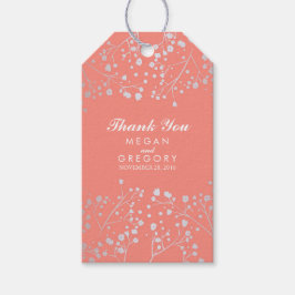 Barnets utandning Silver och korallfett Bröllop Presentetikett