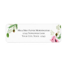 Barnets utandnings- och Söt Rosa Poppies Returadress Etikett