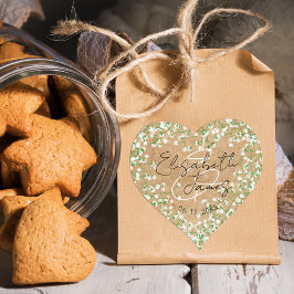 Barnets vattenfärgslåda Blommor Rustic Boho Chic Hjärtformat Klistermärke