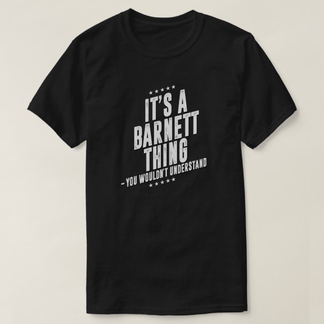 Barnett lustigt efternamn t shirt (Design framsida)