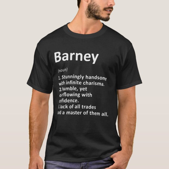 Barney Definition Personlig Namn Funny Birthday T Shirt (Framsida)