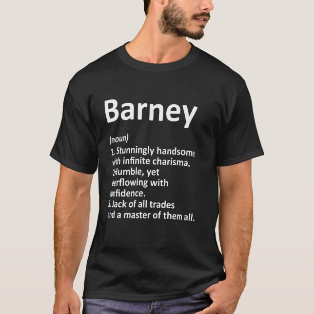 Barney Definition Personlig Namn Funny Birthday T Shirt (Framsida)