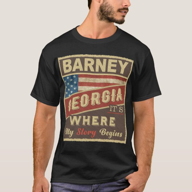 BARNEY, GA Det är där min historia börjar T Shirt (Framsida)