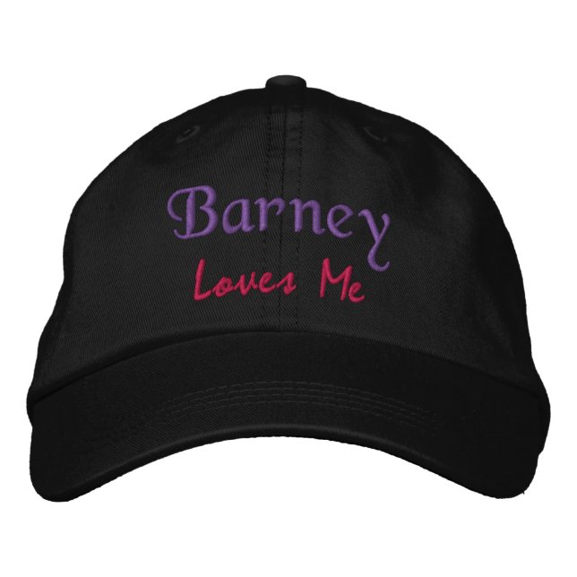 Barney Kärlek Me Embroiderade Namn Hat / Cap Broderad Keps (Framsida)