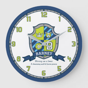 Barney-pojkar namn: grönt blue björnsköld stor klocka