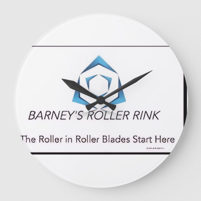 Barney Roller Rink Wall Clock Stor Klocka (Framsida)