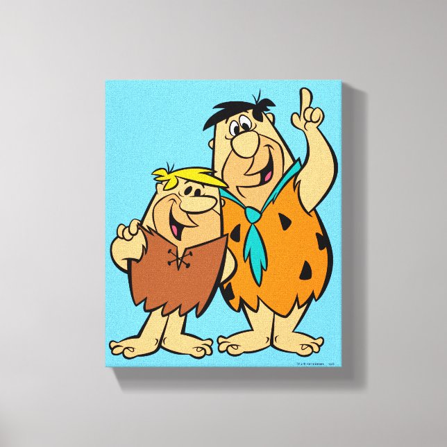 Barney Rubble och Fred Flintstone Canvastryck (Framsida)