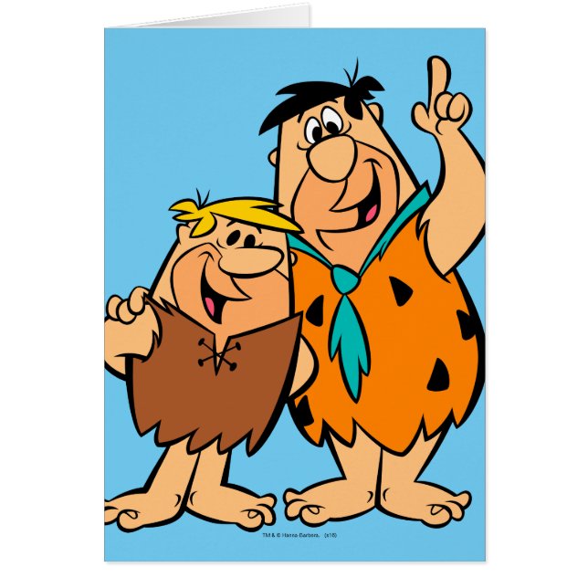 Barney Rubble och Fred Flintstone Hälsningskort (Framsidan)