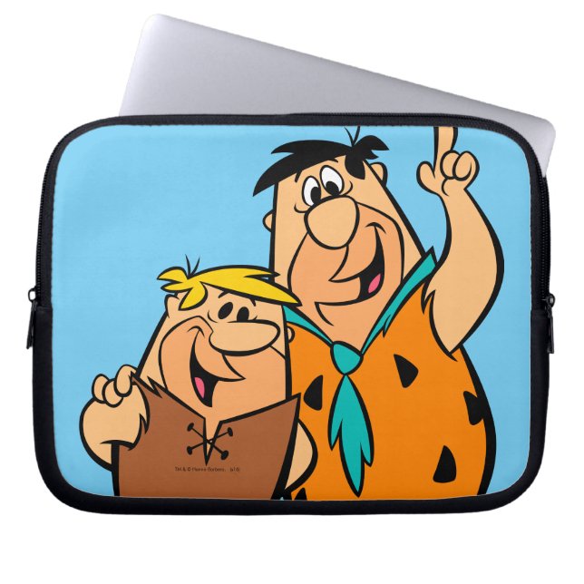 Barney Rubble och Fred Flintstone Laptop Fodral (Framsidan)